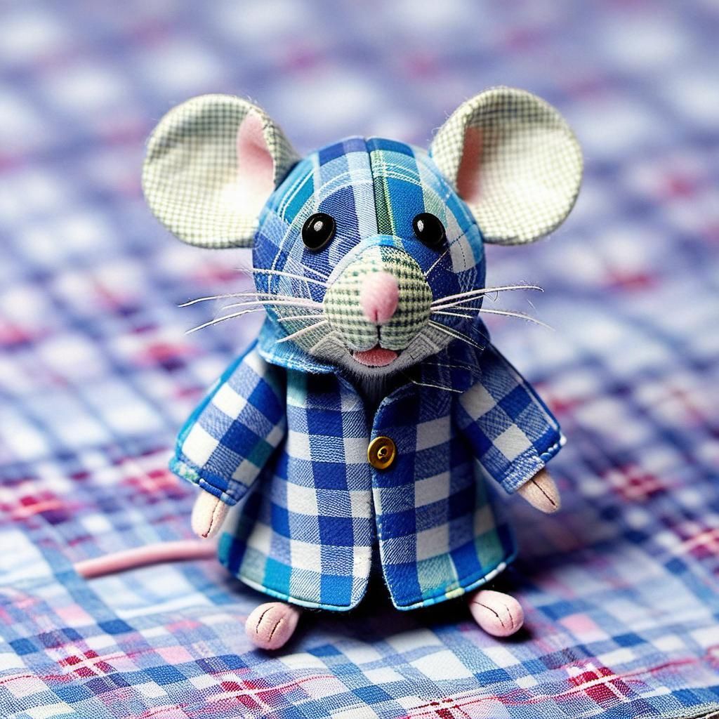 Hyperrealistic Chibi Patchwork Mice Toys
