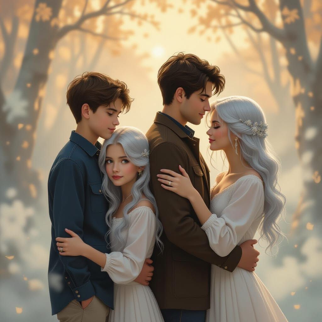 Couple's Journey: Awkward Youth to Loving Embrace in Etherea...