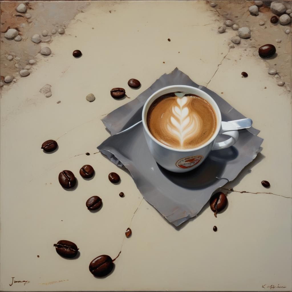 Broken Coffee Cup on Wooden Floor