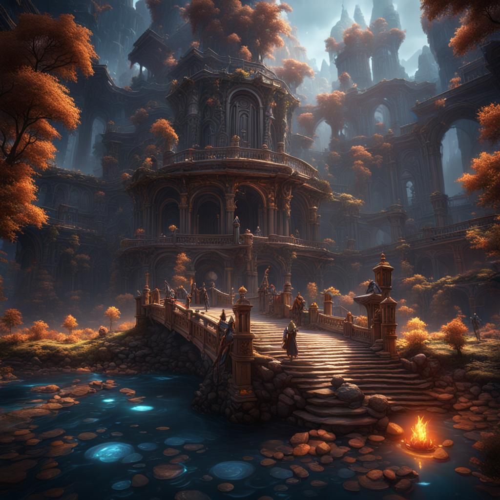 Fantastical Note in Deep Color, Detailed Matte Painting