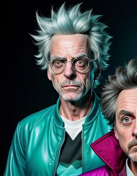Christopher Lloyd as Rick Sanchez, Michael J Fox as Morty