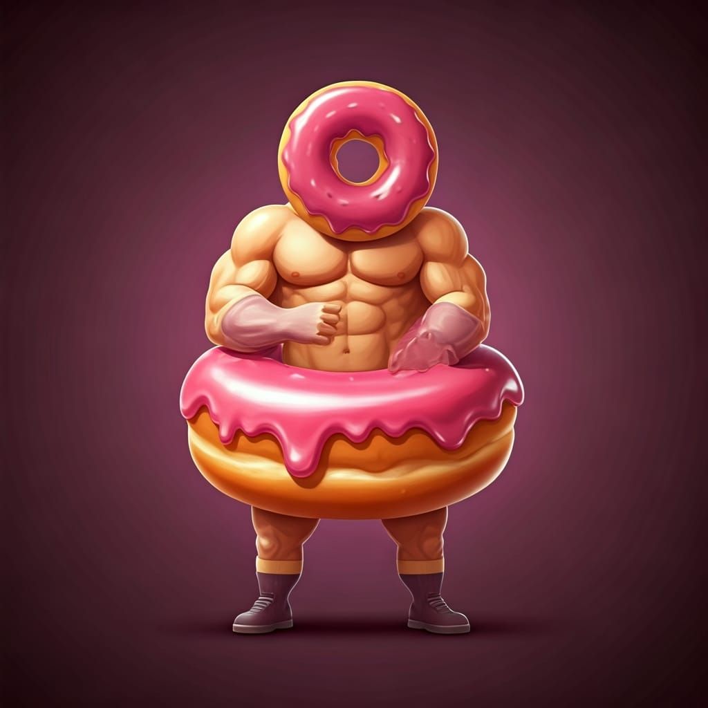 Donut-Man Supervillain Shooting Glaze