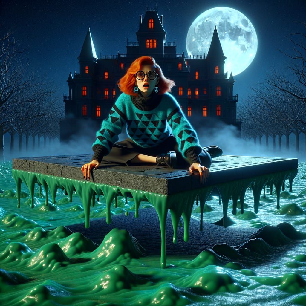 Horror Maiden Adrift Under the Moonlit Mansion