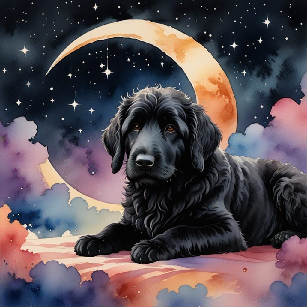 Black labradoodle