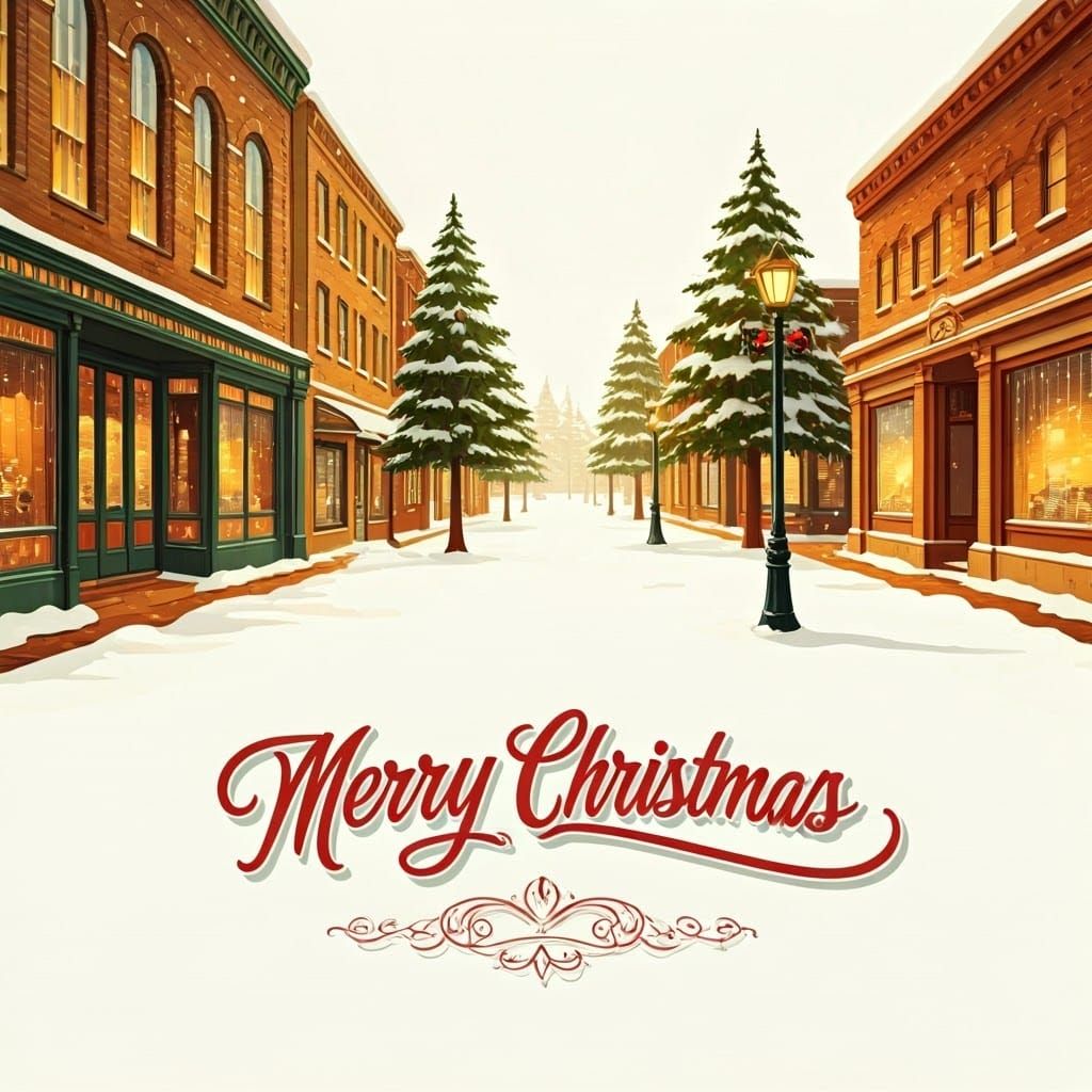 Nostalgic Christmas Scene in Rockwell Style