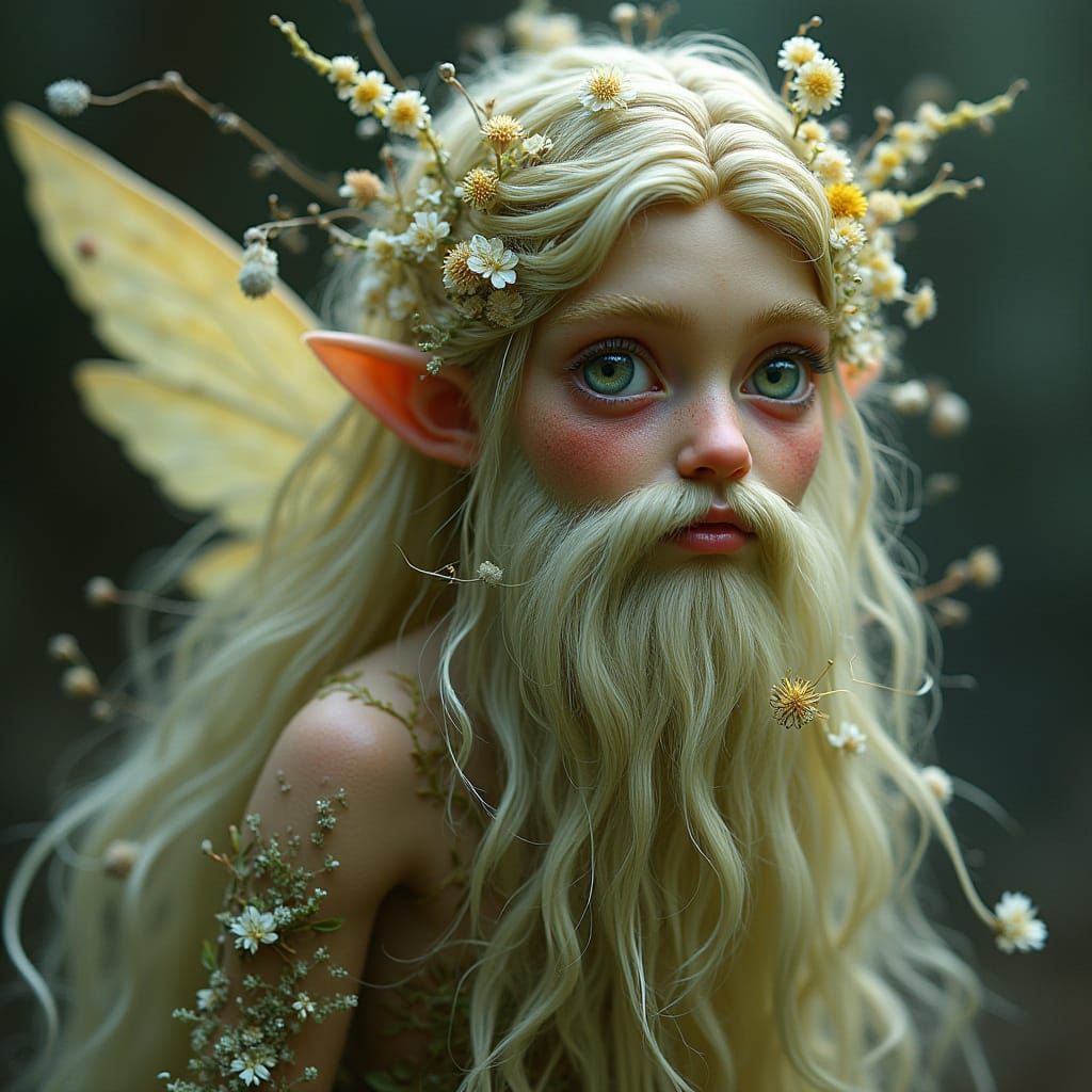 Ethereal Fairy with Whimsical Braided Beard