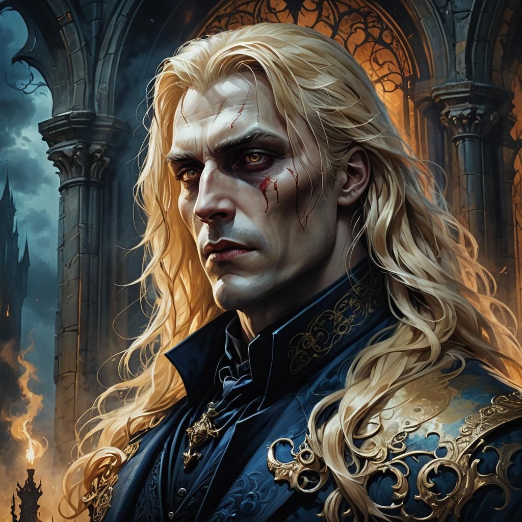 Alucard Confronts Dracula in Gothic Castle