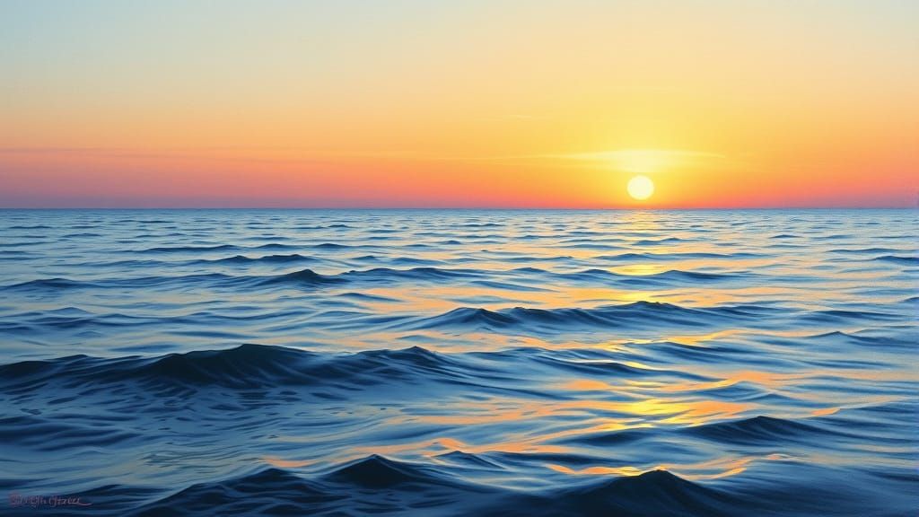 Calm sea, calm mind. Sunset. Quietness