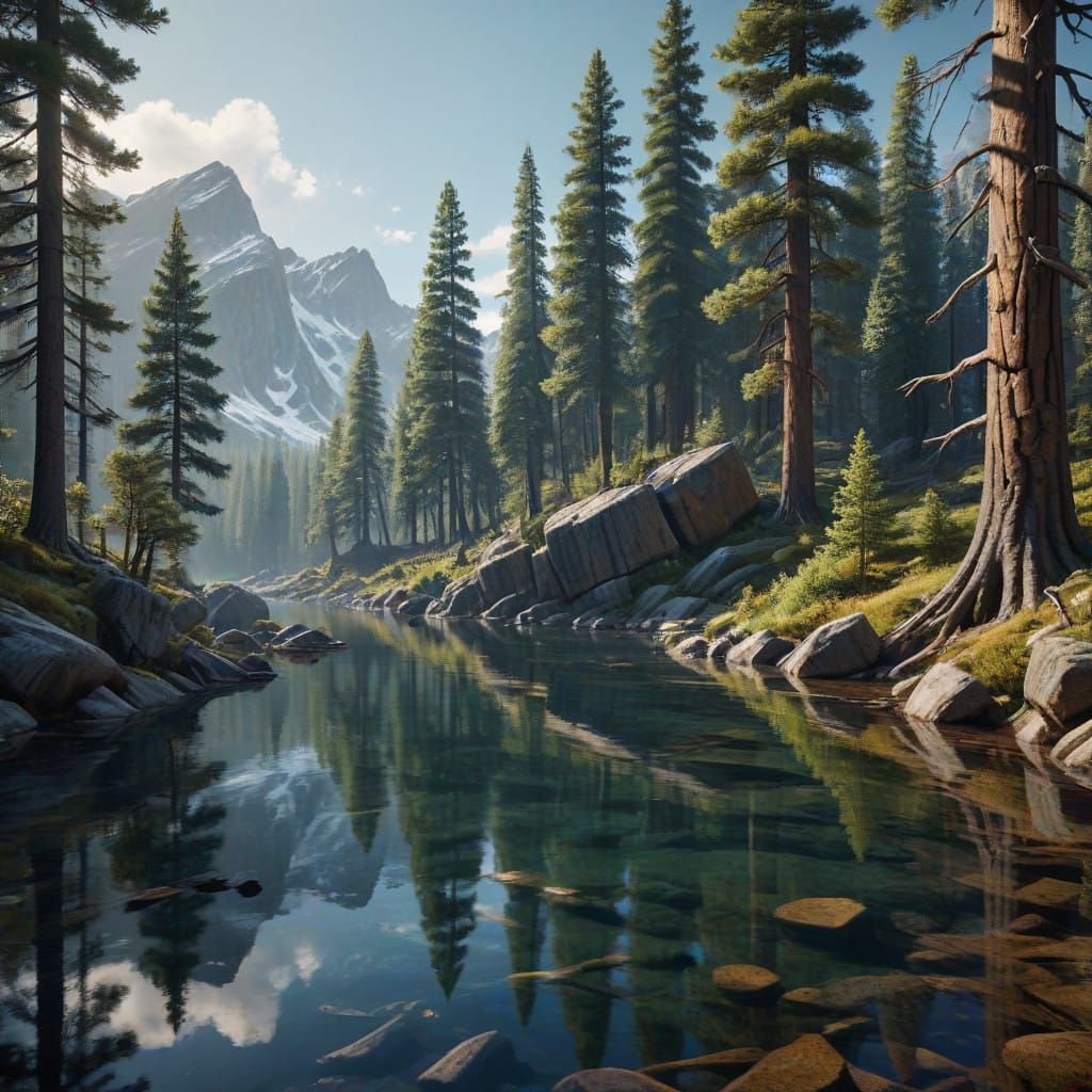 Ethereal Mountain Lake in Resplendent HDR