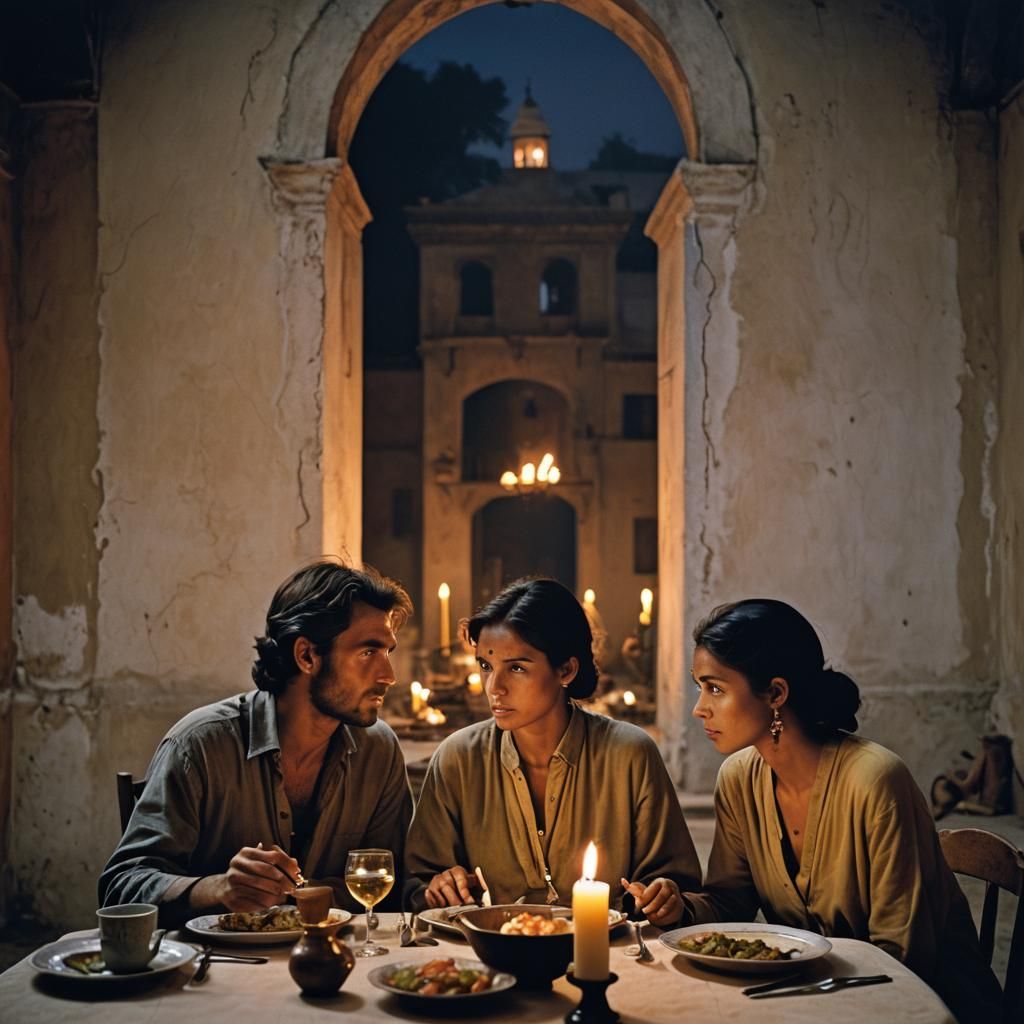 Intimate Candlelit Dinner in Photographer's Style