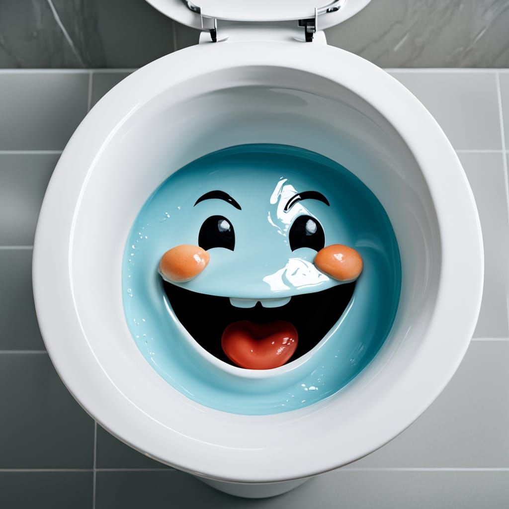Happy Toilet Bowl Character
