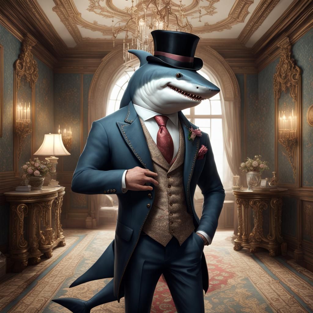 A Fancy Shark in Ornate Mansion