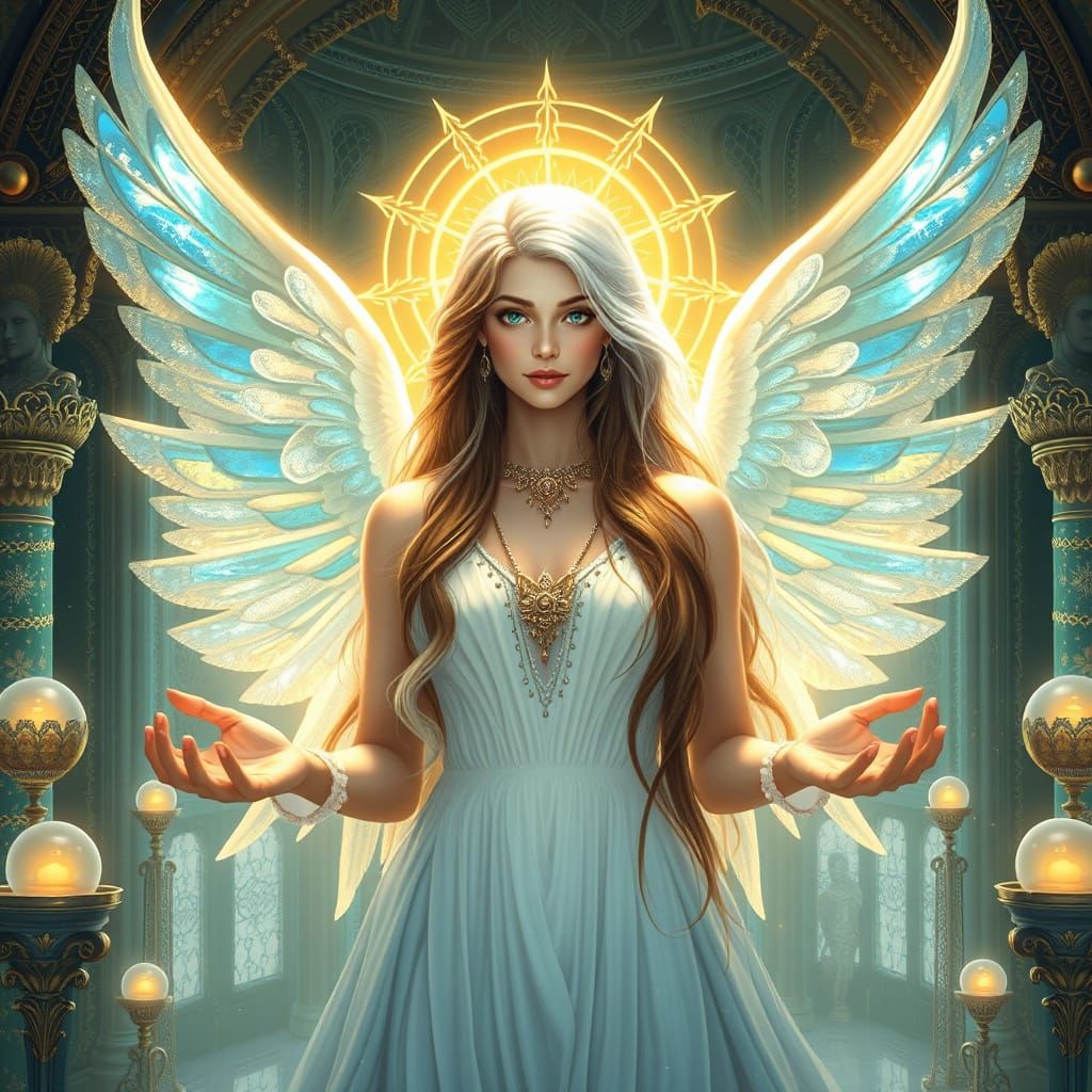 Angel Goddess of Light Realm in Ethereal Splendor