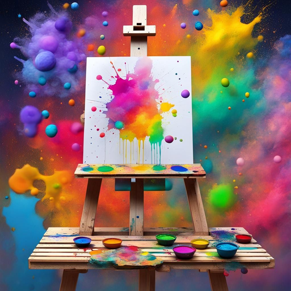 Palette with Brush Ready to Paint