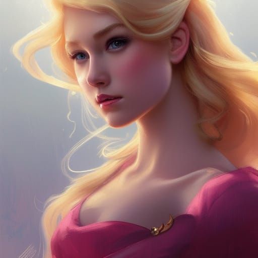 Princess Aurora Portrait in Art Nouveau Style