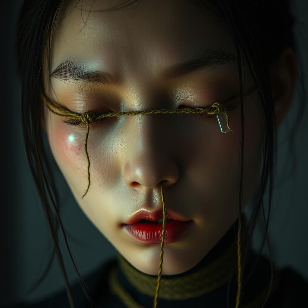 Bioluminescent Android: Eyes Sewn Shut