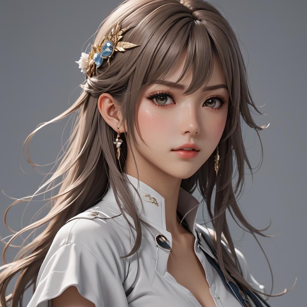 Photorealistic Anime Woman in 3D Style