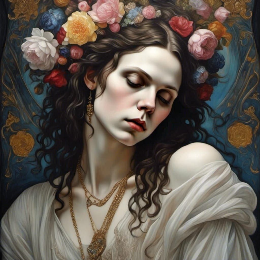 Mystical Blend: Classical Meets Surreal Art Styles