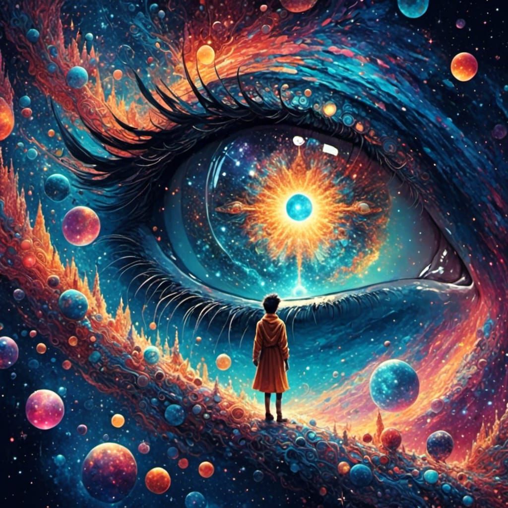 Angelic Cosmic Dreamscape in DMT Style