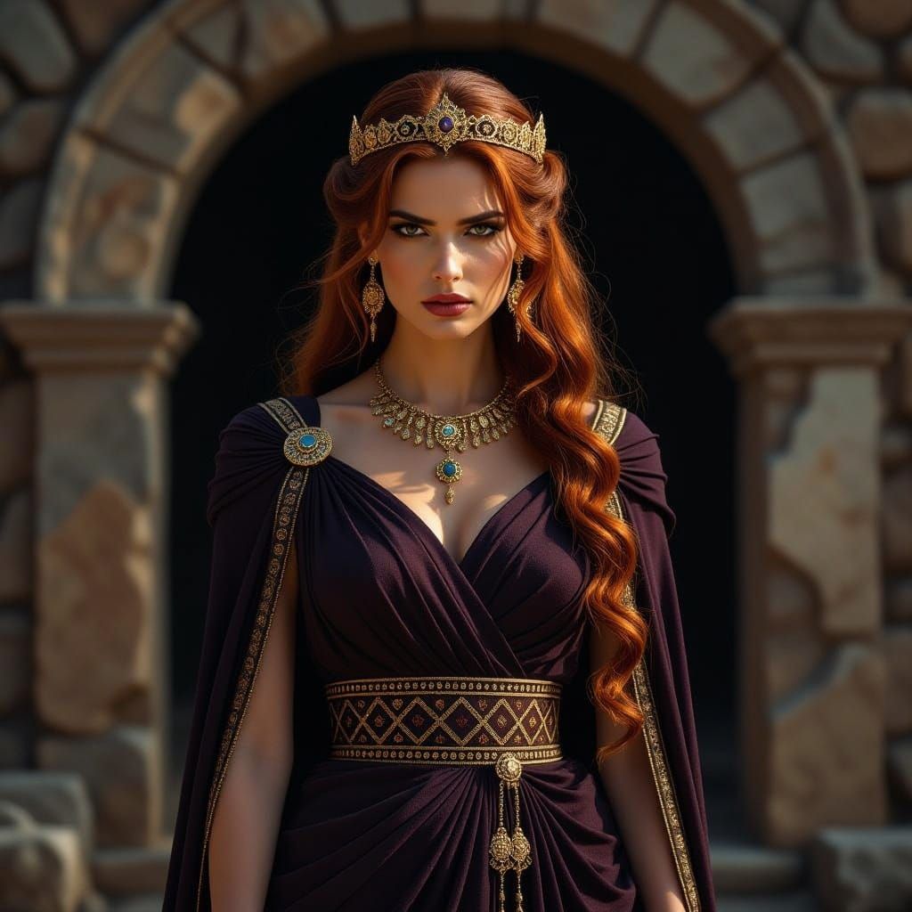 Etruscan Death Goddess Leinth in Hyperrealistic Digital Art