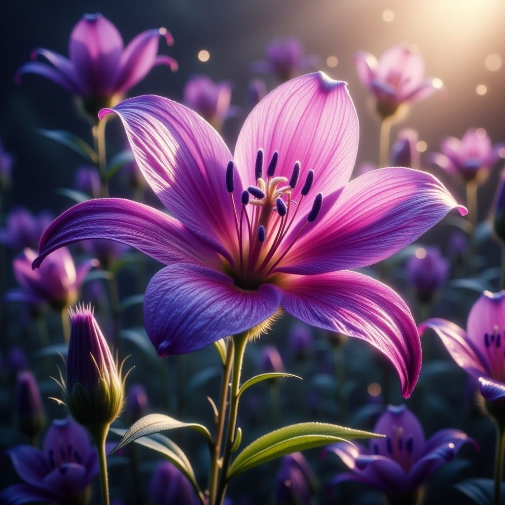 Hyperrealistic Chilean Bellflower with Glass Petals