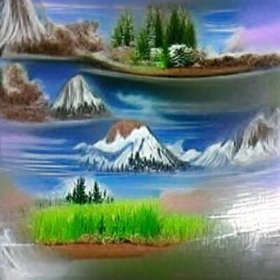 Tranquil Mountain Landscape Painting