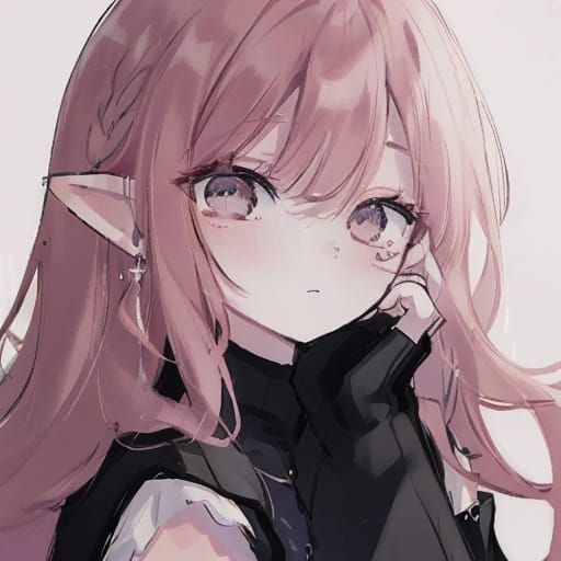 Vibrant Anime Elf Girl in a Dramatic Close-Up