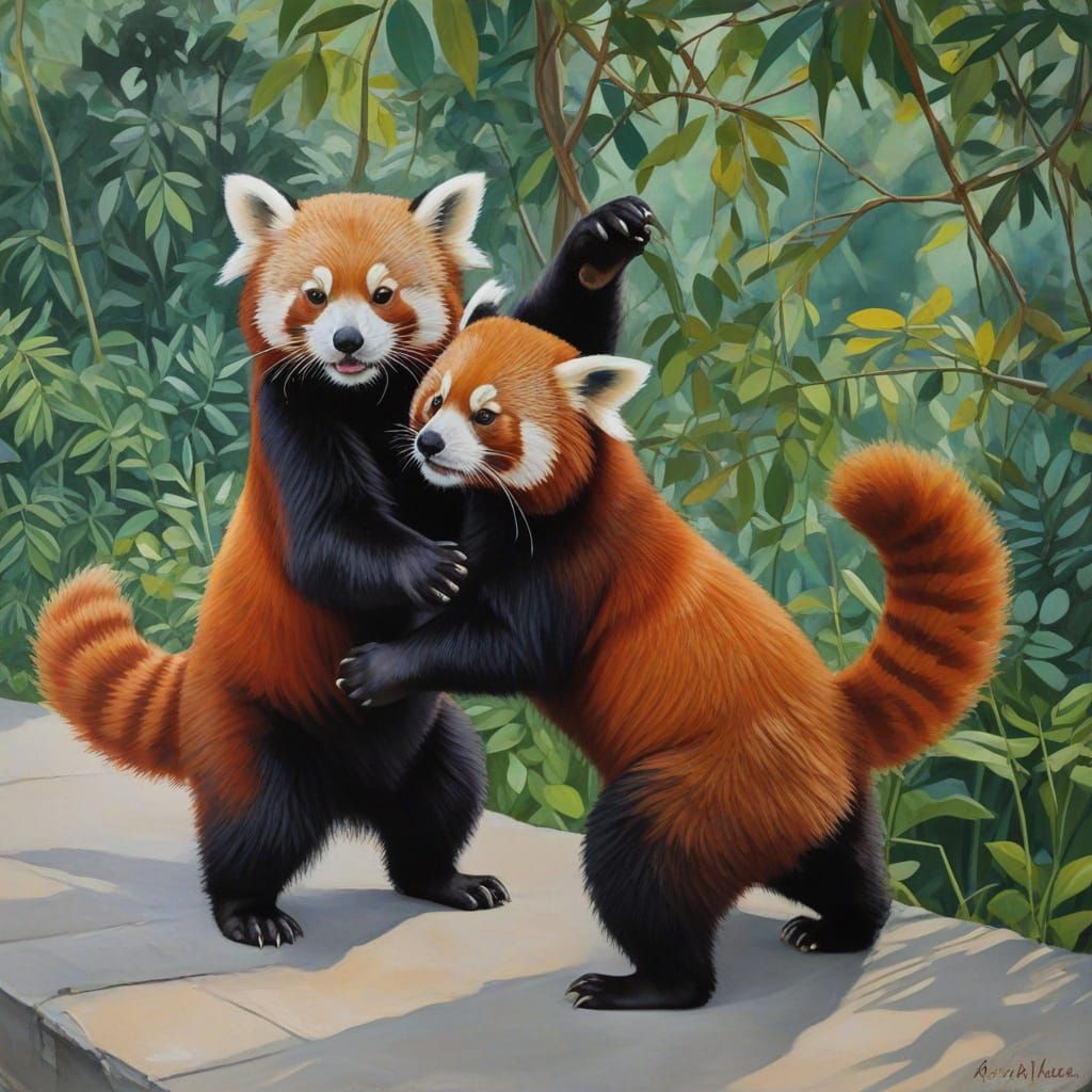 Red Pandas Dancing Rumba and Mambo