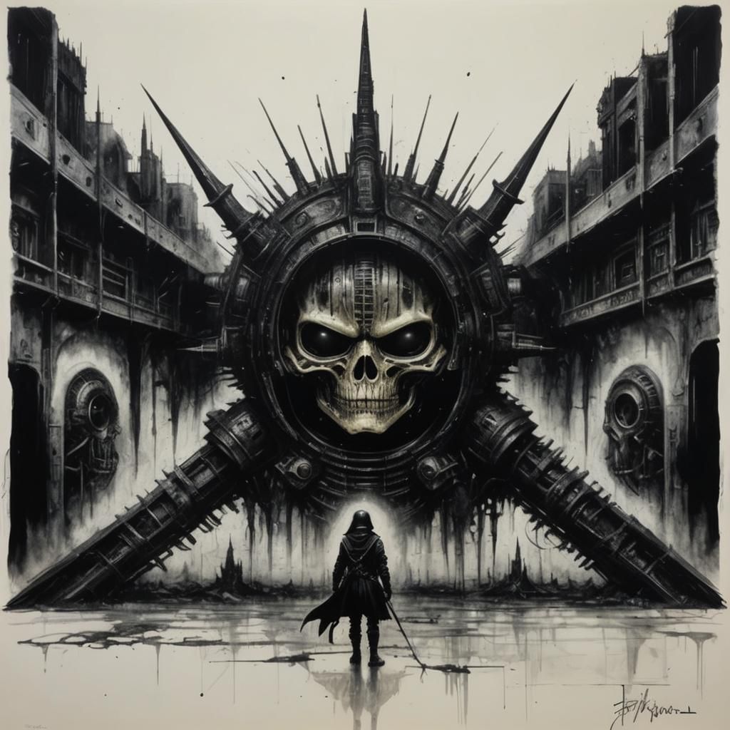Biopunk Devil in Baroque Ghibli Style