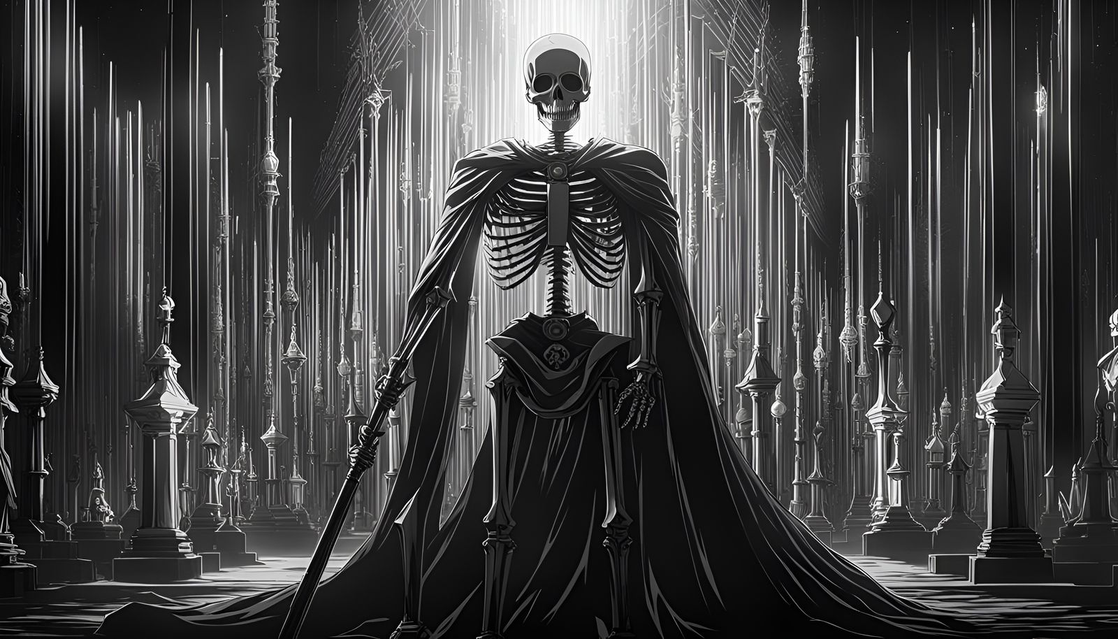 Skeleton King Transcends in Anime Style