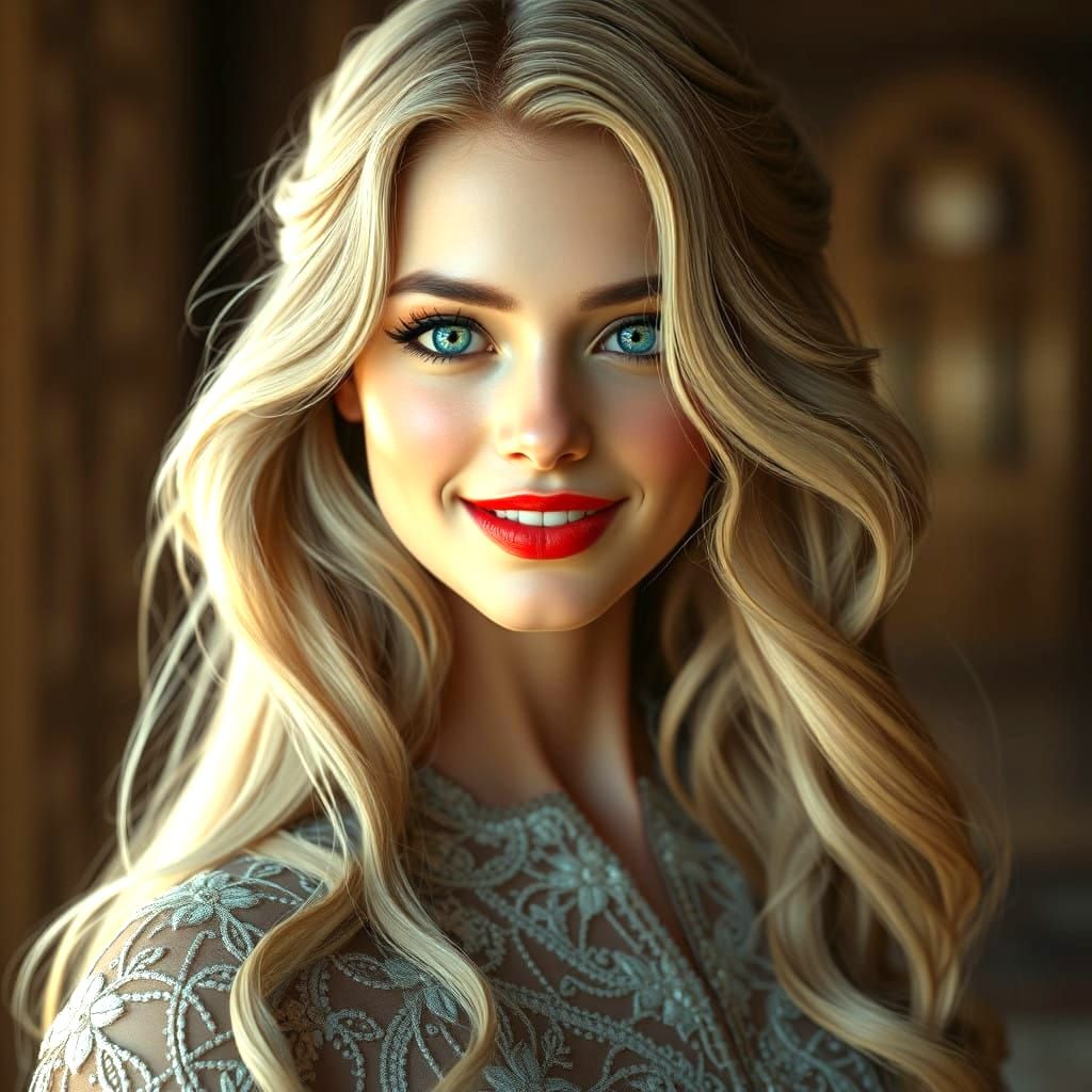 Surreal Goddess in Intricate Splendor