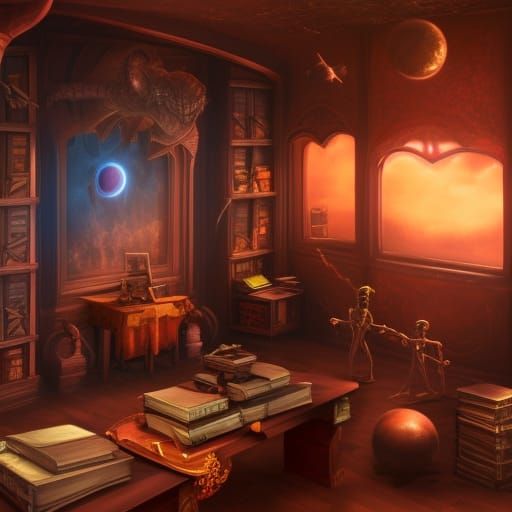 Fantasy Wizard's Office in Detailed Matte Painting