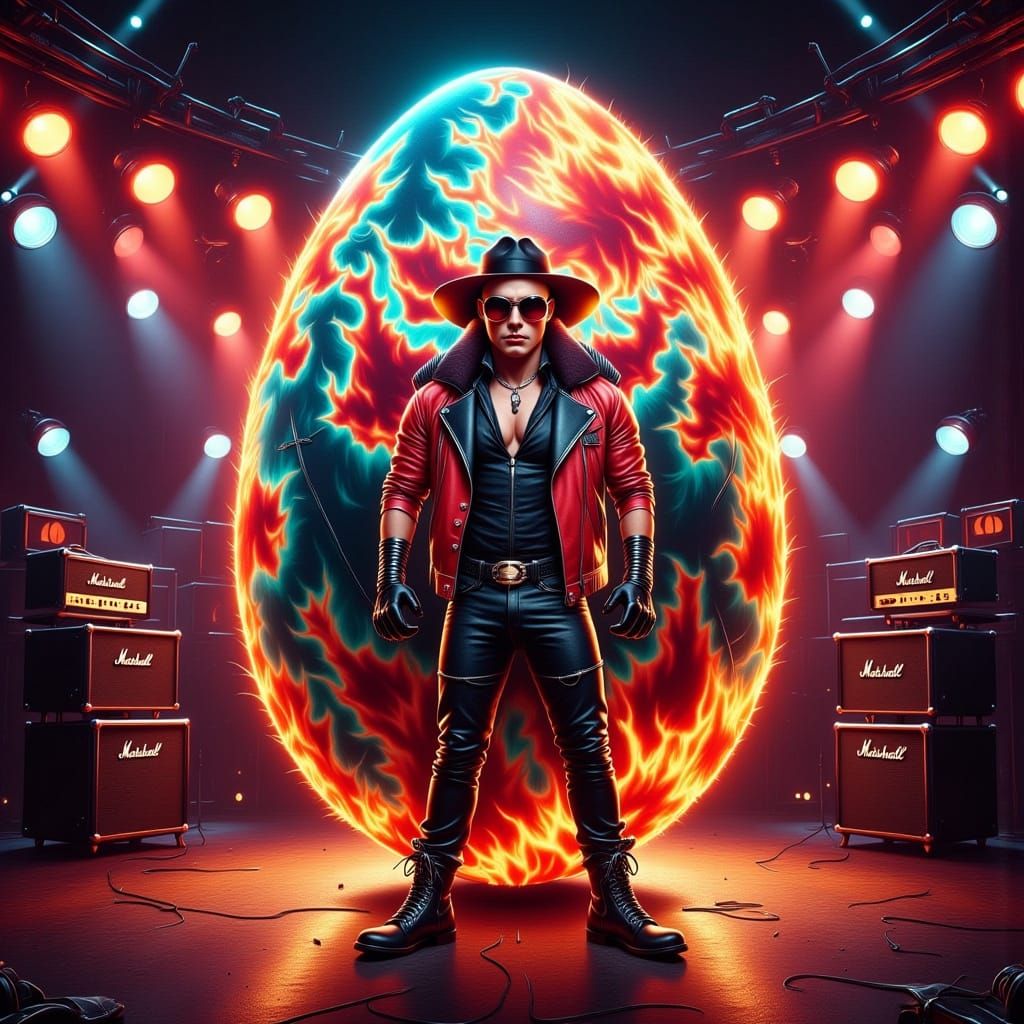 Retro Rockabilly Egg Rebel Takes Center Stage