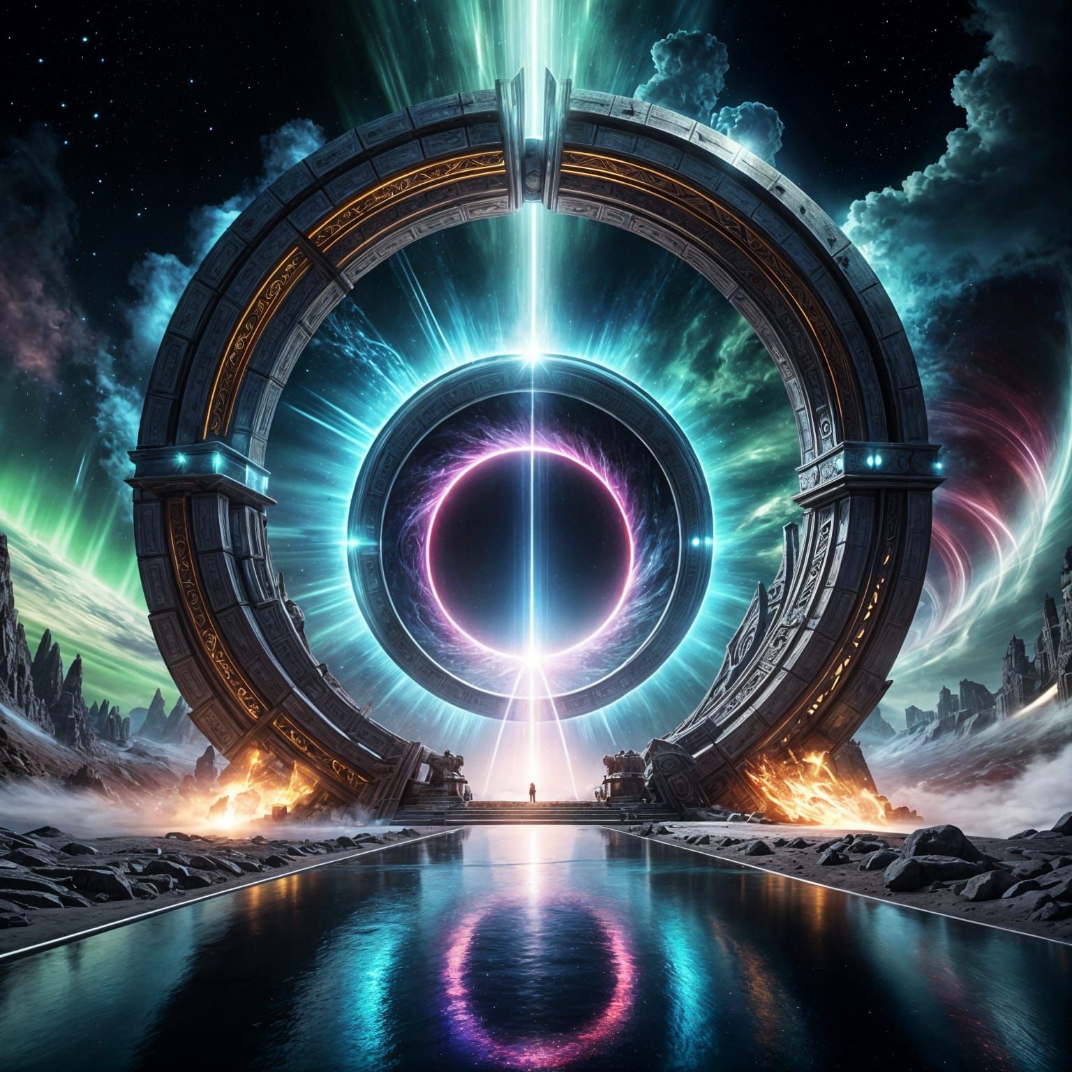 Glowing Portal to Other Worlds in Hyperrealism