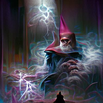 Sinister Thoughts Wizard in Gothic Art Style