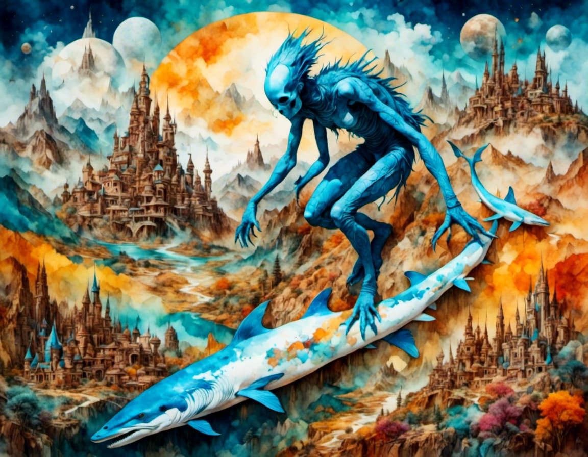 Horror Metal Dreamscape: Abstract Digital Sculpture