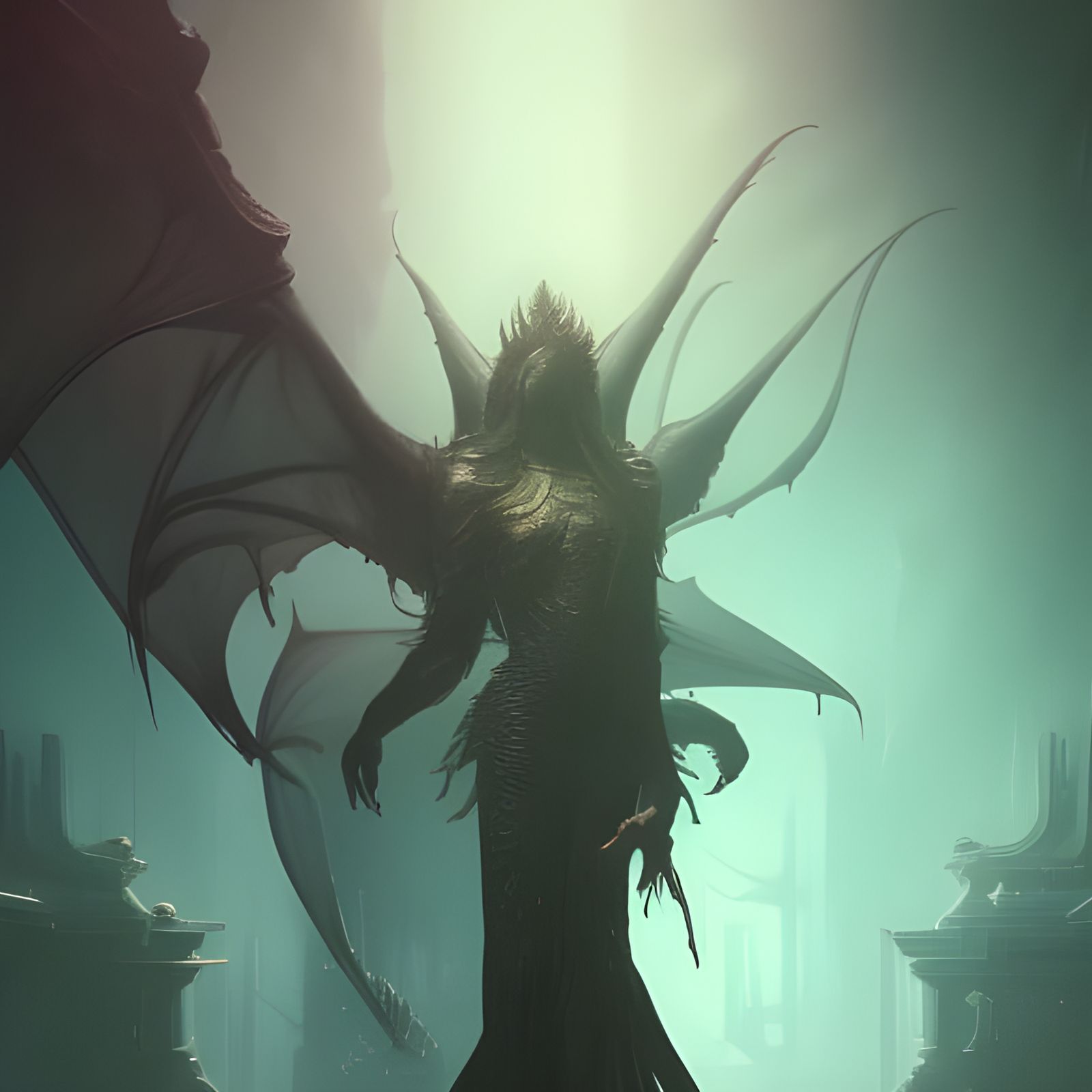 Eldritch Dragon God: Dark Fantasy Concept Art