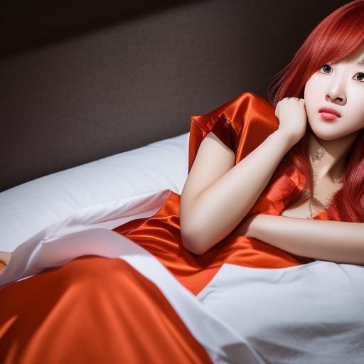 Anime Character Portrait on Dakimakura, Digital Art