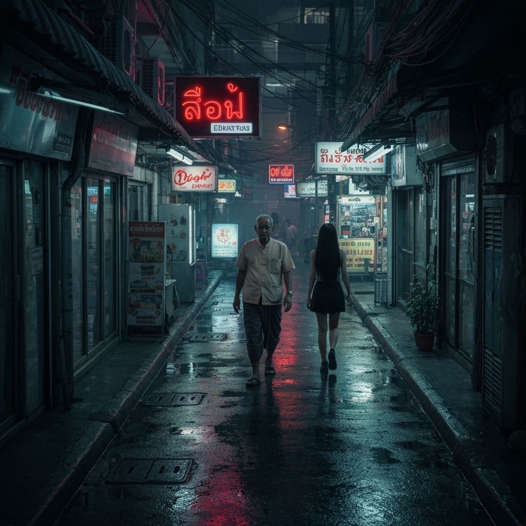 Bangkok Alley in Cyberpunk Style