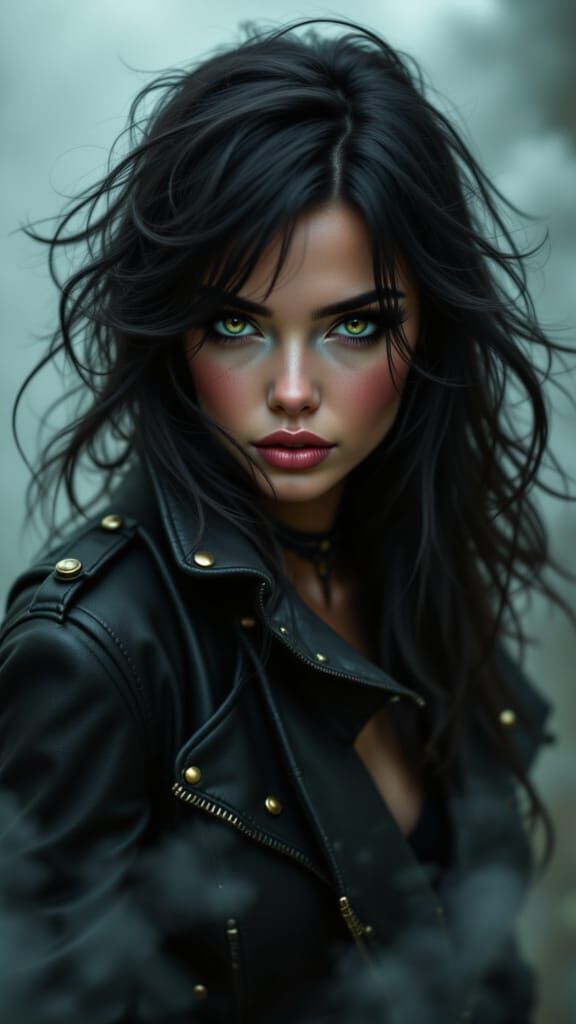 Young Woman in Wispy Fog