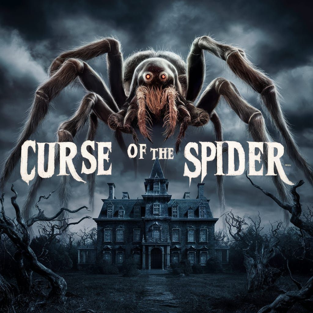 Menacing Spider Movie Poster in Gothic Style