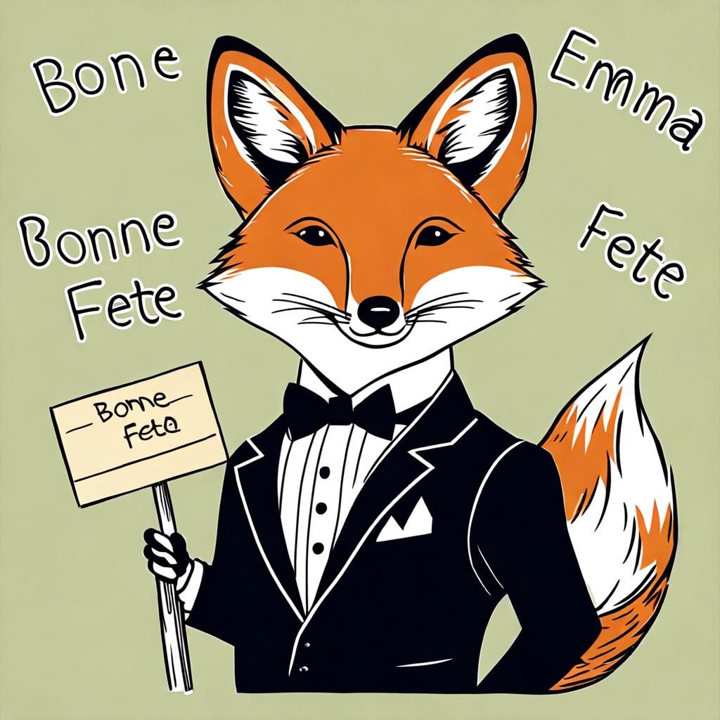 Fox in Tuxedo Celebrates Emma's Special Day