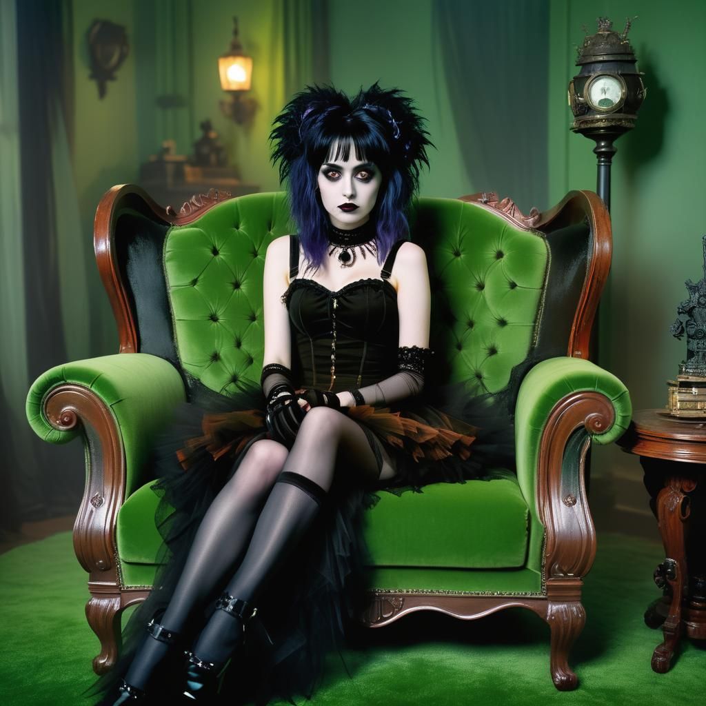 Teenage Goth Girl in Tim Burton Film Still