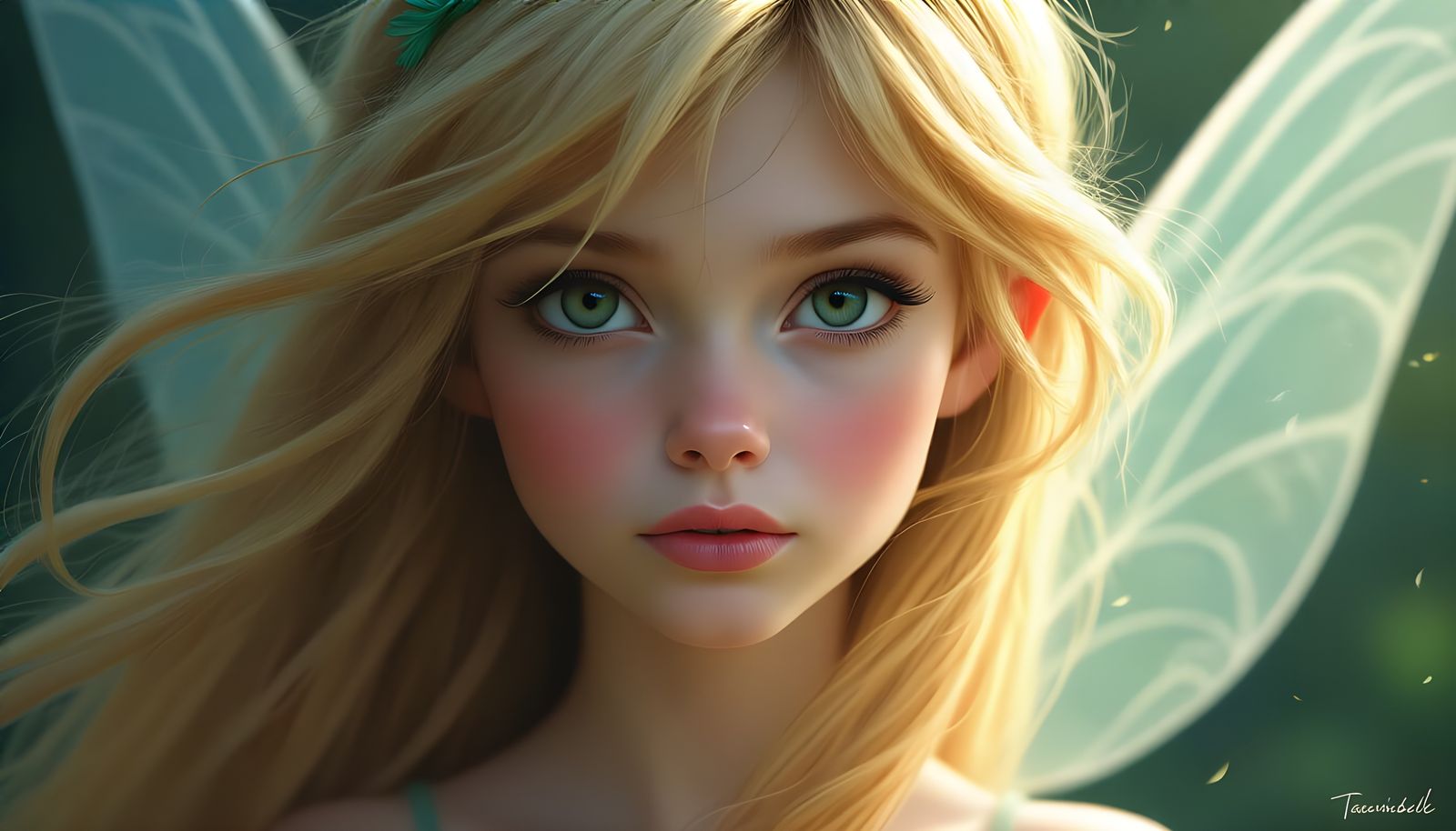 Tinkerbell Portrait with Wind-Swept Hair
