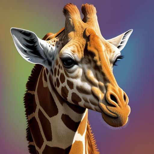 Surreal Giraffe Portrait on a 100 Dollar Bill