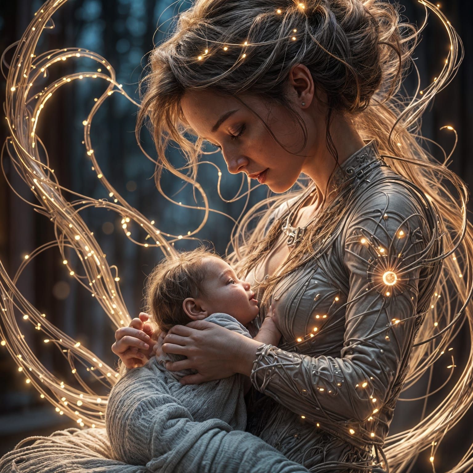 Pixar-Style 3D Render of Motherhood