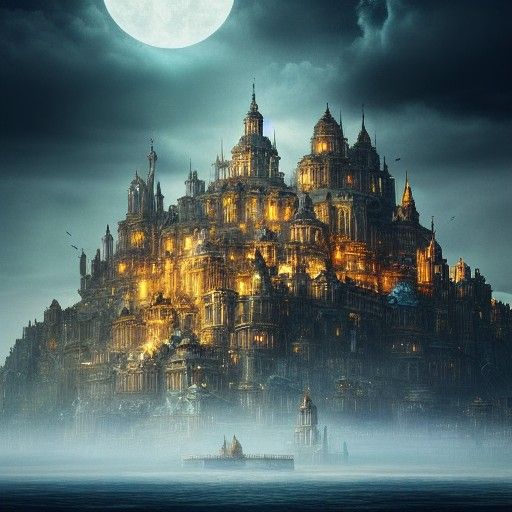 Epic Floating Island City: Digital Matte Painting