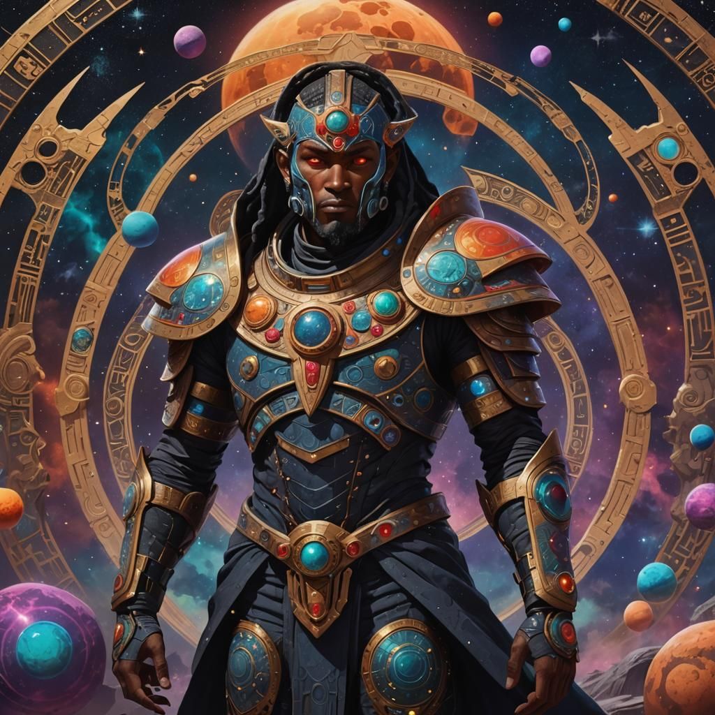 Cosmic Archon Concept Art in Cyberpunk Style