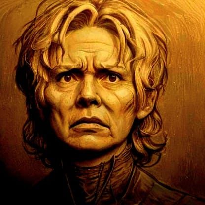 Distorted Surreal Face in Biomechanical Style