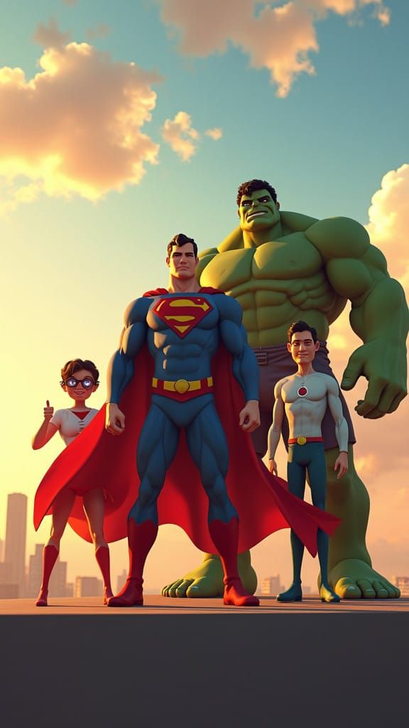 Superheroes Celebrate Victory in a Vibrant, Pixel-Perfect Fa...